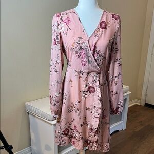 Xhilaration Pink Floral Midi Dress